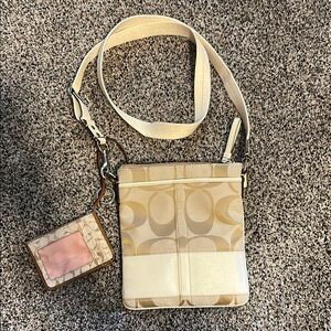 Coach Beige and Cream Crossbody Bag